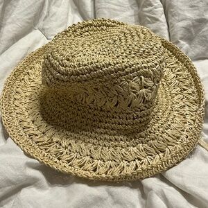 Anthropologie Rattan Bucket Hat